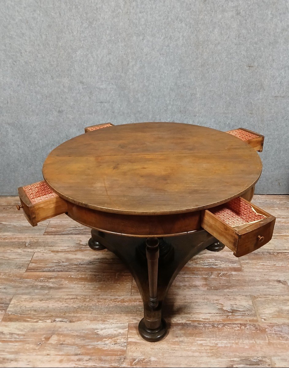 Italian Empire Period Mahogany Gueridon Table-photo-6