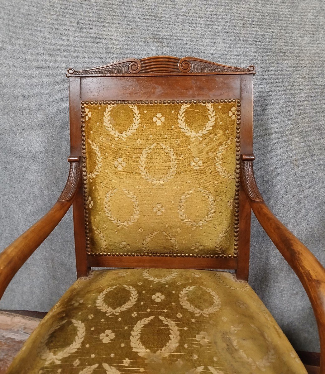 Pair Of Empire/consulate Period Mahogany Armchairs -photo-2