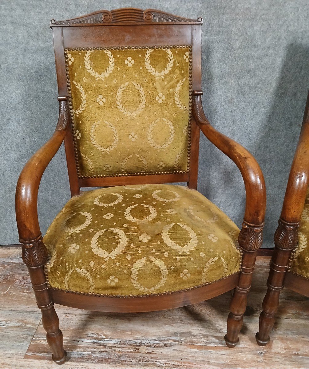 Pair Of Empire/consulate Period Mahogany Armchairs -photo-3