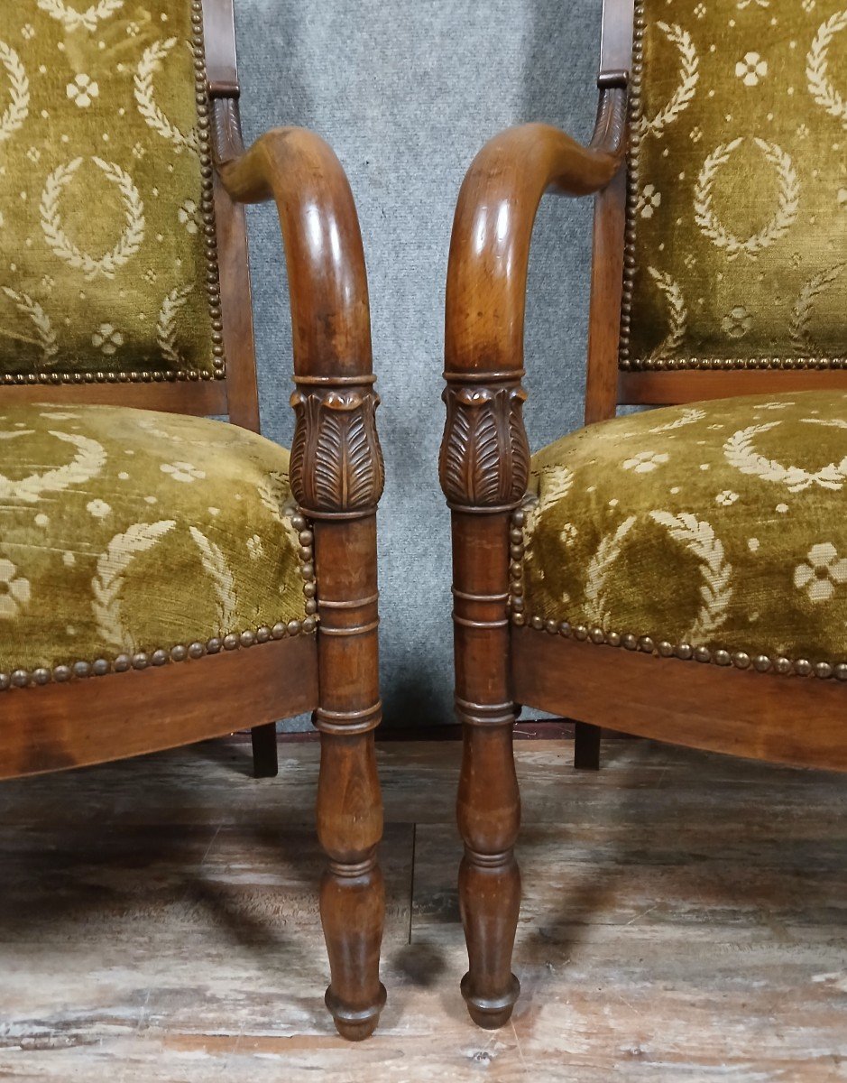 Pair Of Empire/consulate Period Mahogany Armchairs -photo-4