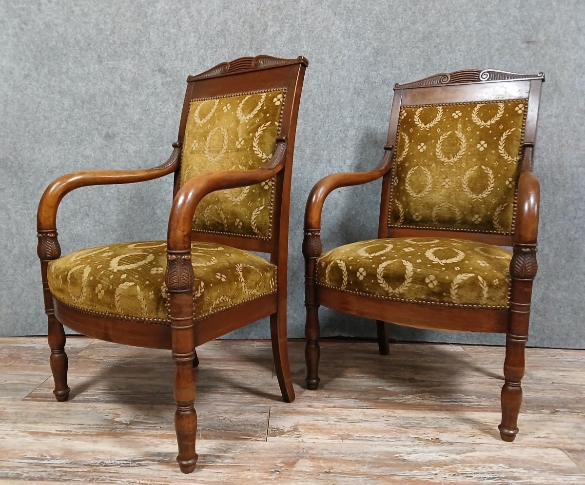 Pair Of Empire/consulate Period Mahogany Armchairs -photo-6