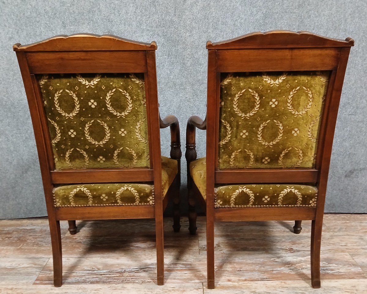 Pair Of Empire/consulate Period Mahogany Armchairs -photo-7