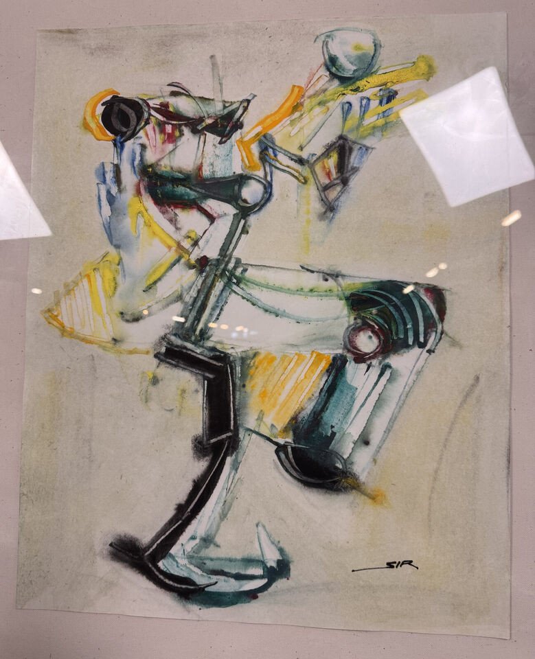 Libor Sir (1933-2017): Modernist Watercolor Depicting An Abstract Figure-photo-2