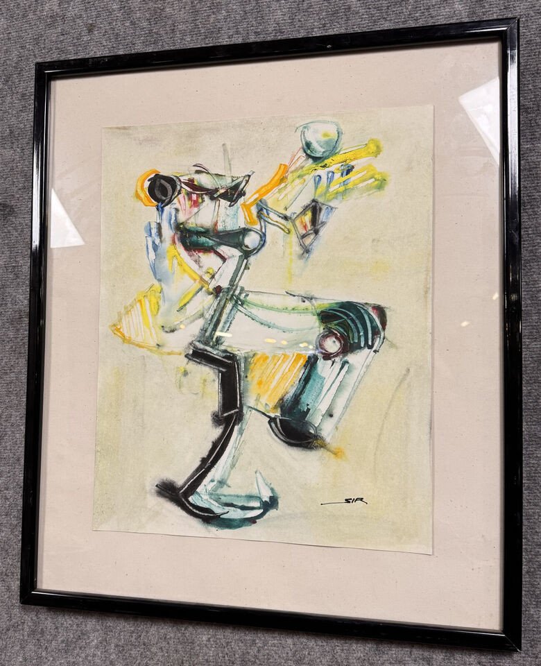 Libor Sir (1933-2017): Modernist Watercolor Depicting An Abstract Figure