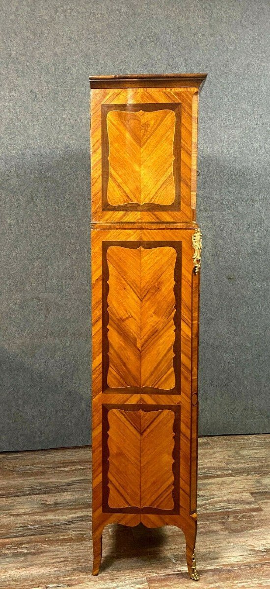 Louis XV Period Guillotine Secretary In Marquetry-photo-5