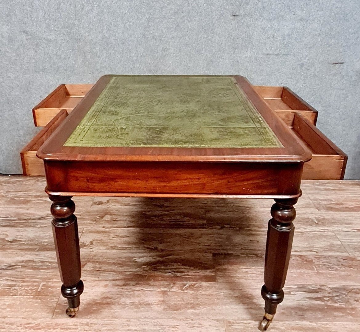 Napoleon III Period Double-sided Desk In Mahogany -photo-3