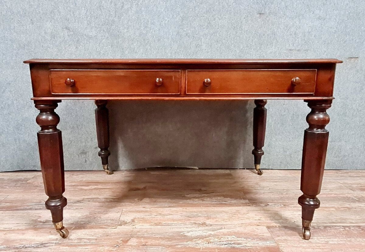 Napoleon III Period Double-sided Desk In Mahogany -photo-5