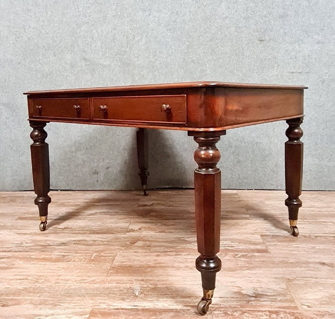 Napoleon III Period Double-sided Desk In Mahogany 