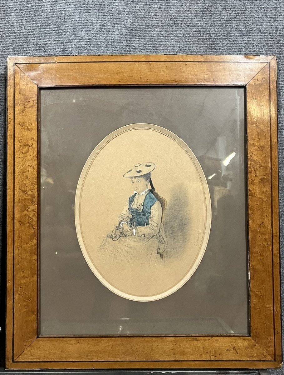 Warin 1874 : Paire De Dessins Aquarellés époque Napoléon III Signés Et Datés  -photo-3