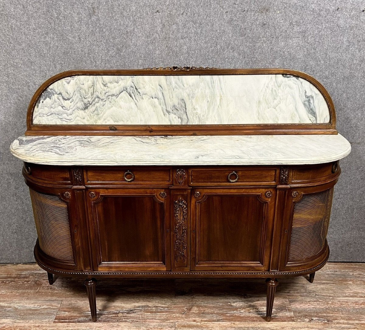 St Louis XVI Half Moon Shaped Sideboard Stamped Krieger -photo-2