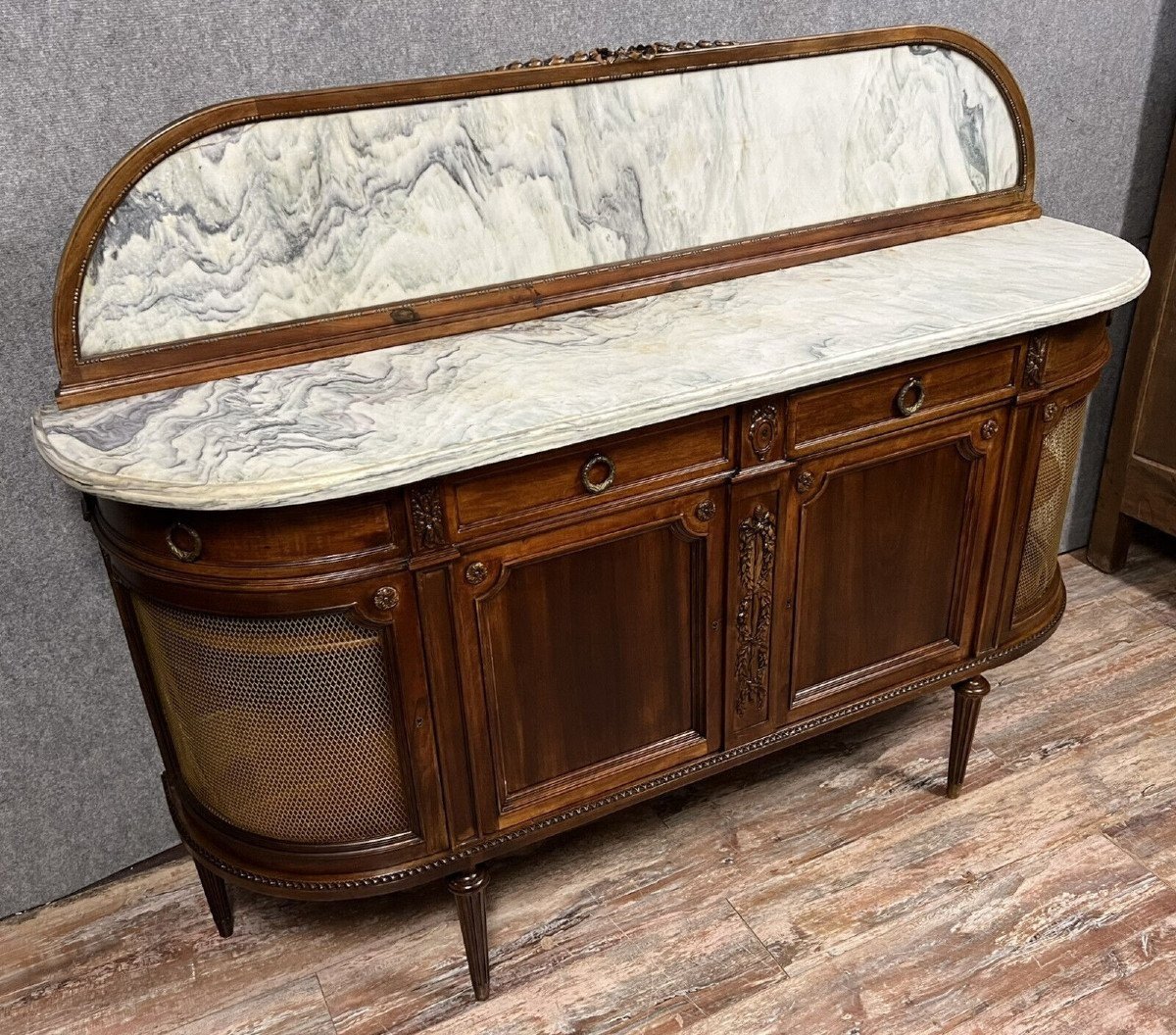 St Louis XVI Half Moon Shaped Sideboard Stamped Krieger -photo-3