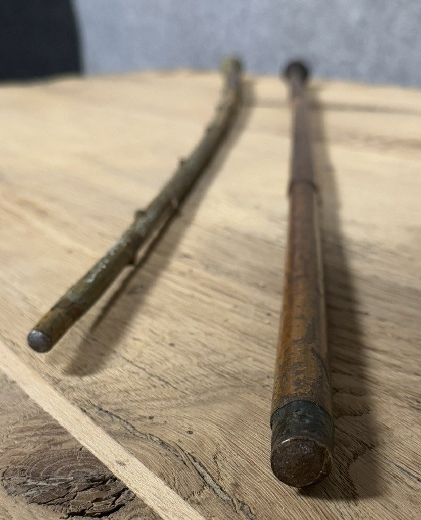 Two "casse Tête" Canes With Lead Knobs -photo-5