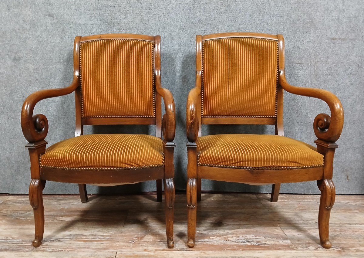 Pair Of Empire / Restoration Period Armchairs -photo-1