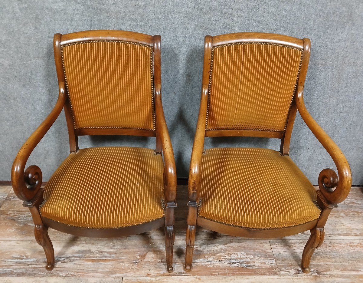 Pair Of Empire / Restoration Period Armchairs -photo-2