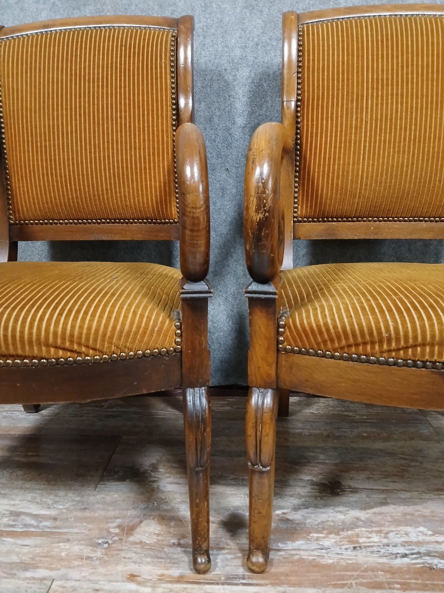 Pair Of Empire / Restoration Period Armchairs -photo-5