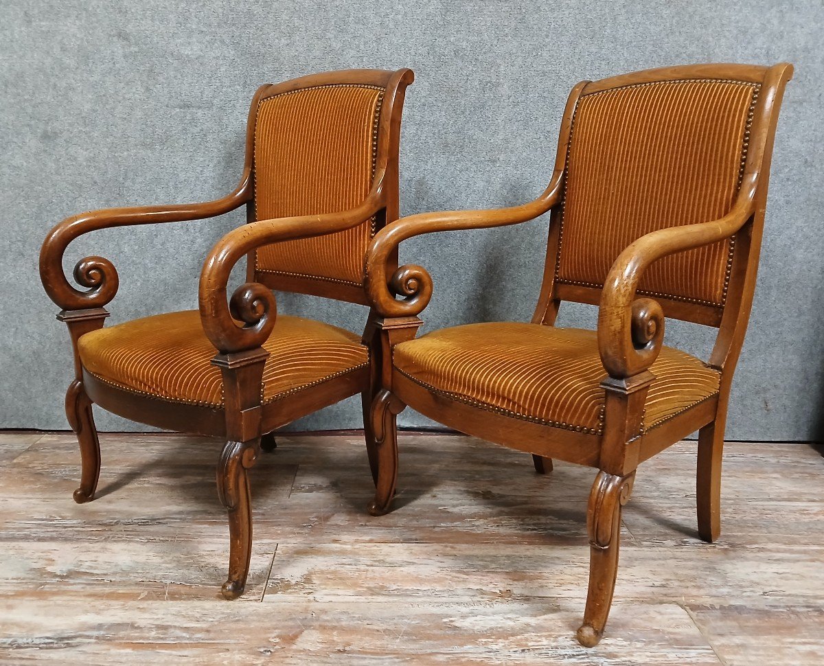 Pair Of Empire / Restoration Period Armchairs -photo-7