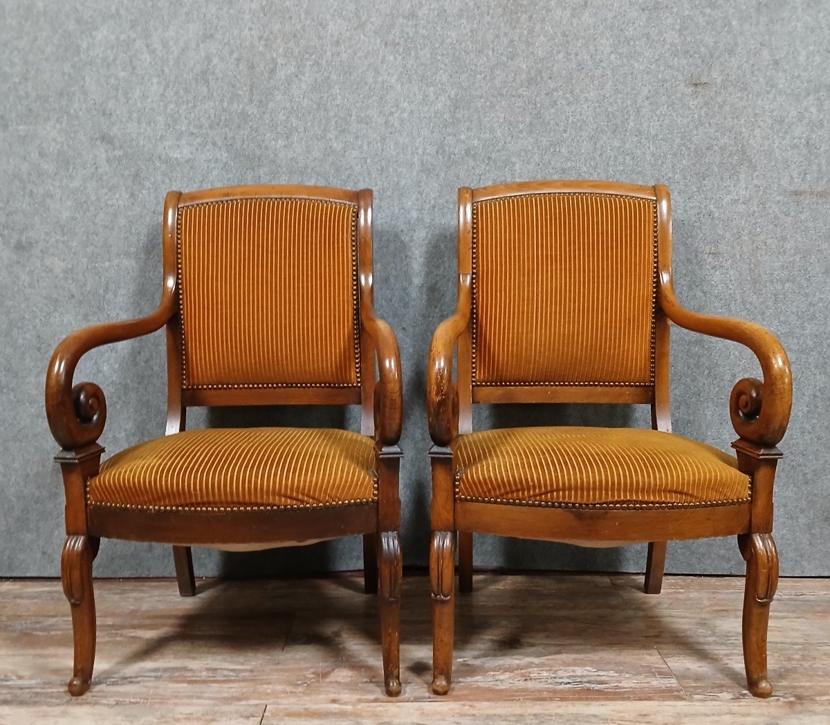 Pair Of Empire / Restoration Period Armchairs 