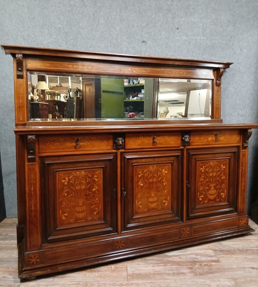 Mercier Et Chaleyssin In Lyon: Buffet In Enfilade In Stamped Marquetry-photo-1