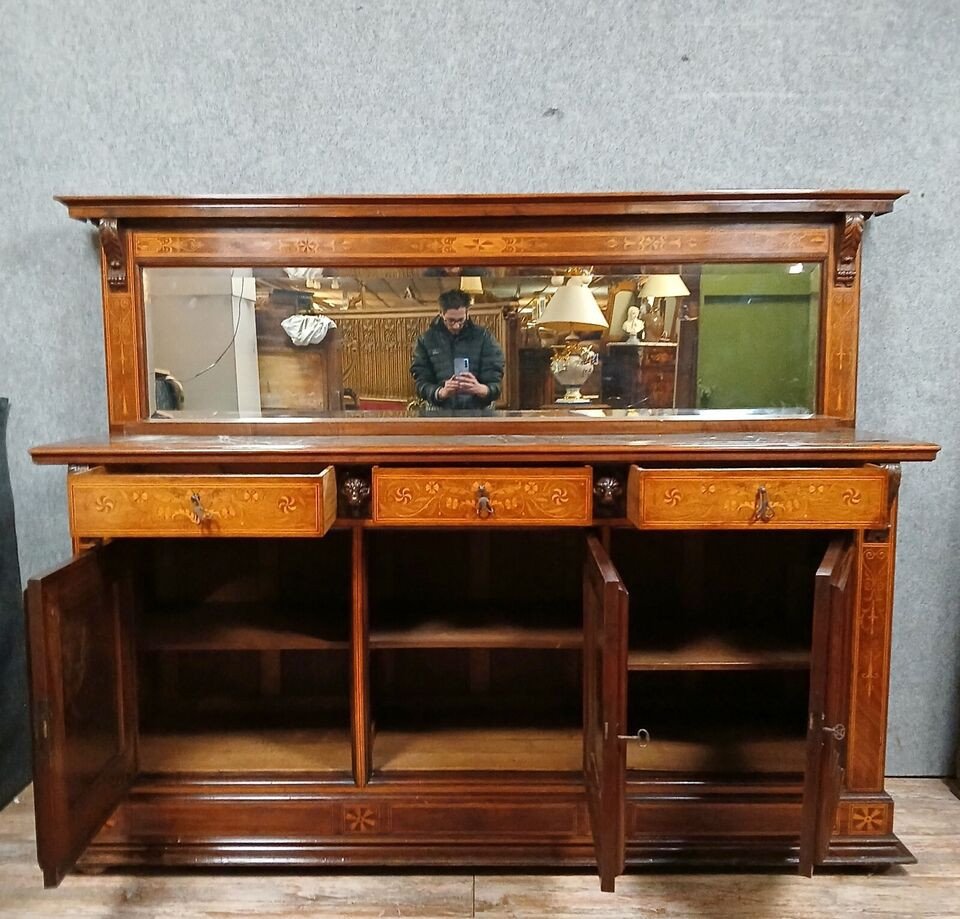 Mercier Et Chaleyssin In Lyon: Buffet In Enfilade In Stamped Marquetry-photo-2