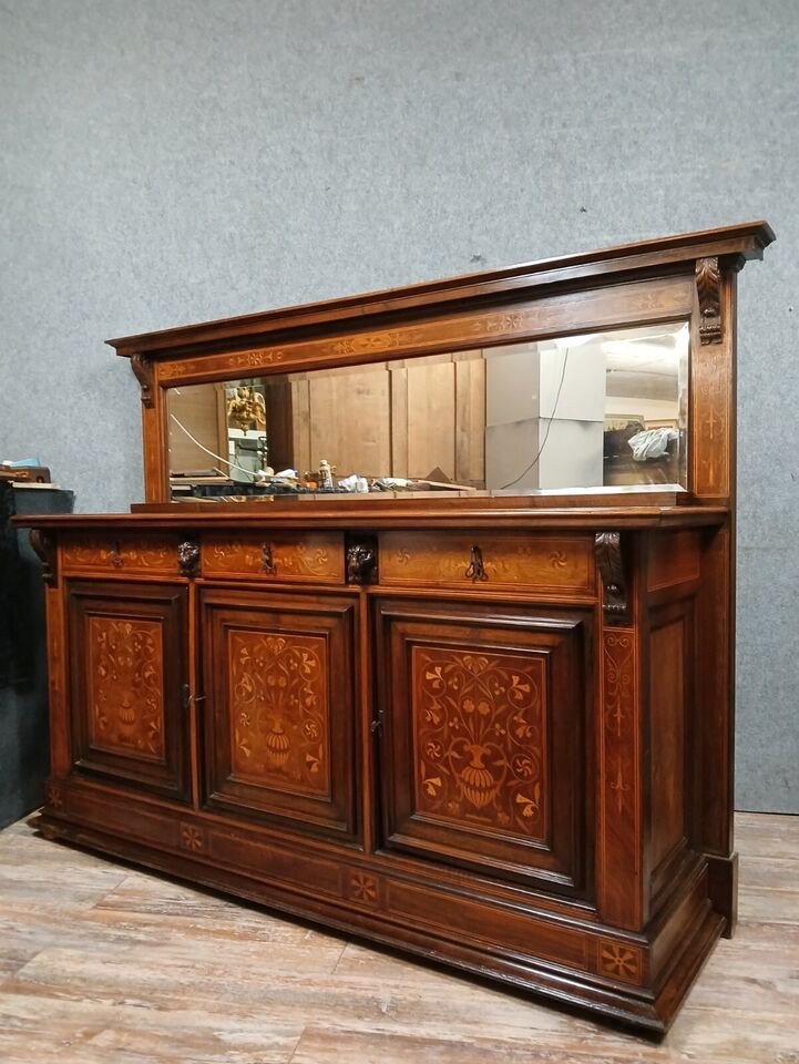 Mercier Et Chaleyssin In Lyon: Buffet In Enfilade In Stamped Marquetry-photo-3