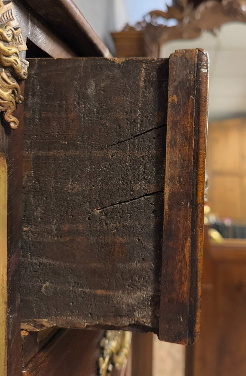 18th Century Regency Period Weekly Chest In Marquetry And Copper Reed-photo-6