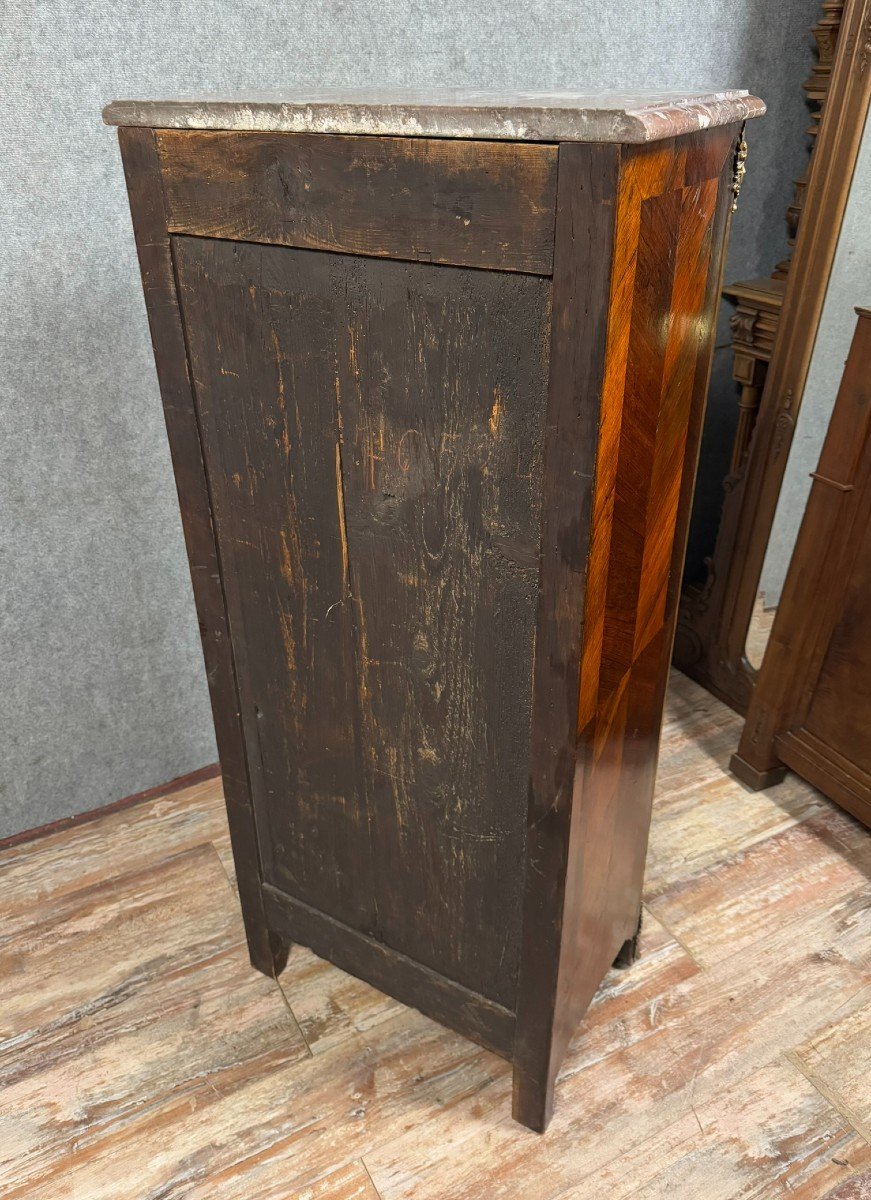 18th Century Regency Period Weekly Chest In Marquetry And Copper Reed-photo-7