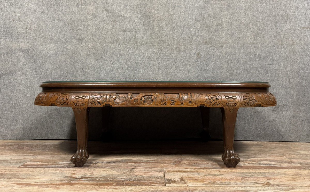 Asia 20th Century: Camphor Wood Coffee Table Circa 1950-photo-1