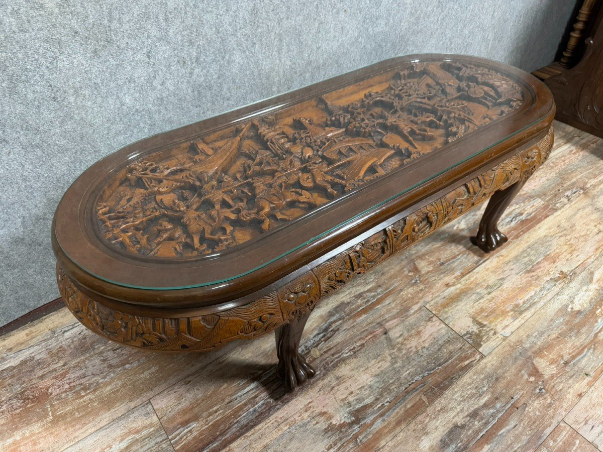 Asia 20th Century: Camphor Wood Coffee Table Circa 1950-photo-2