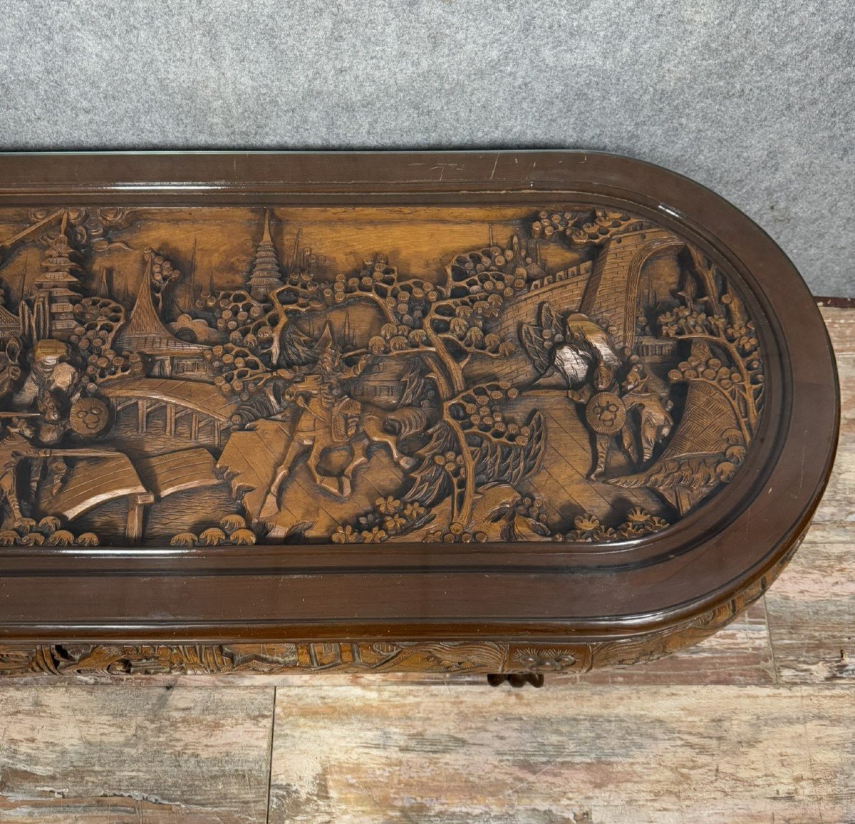 Asia 20th Century: Camphor Wood Coffee Table Circa 1950-photo-6