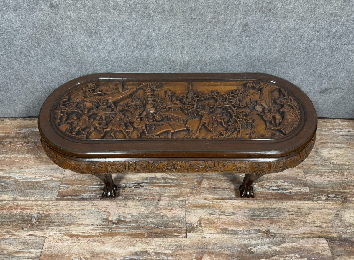 Asia 20th Century: Camphor Wood Coffee Table Circa 1950