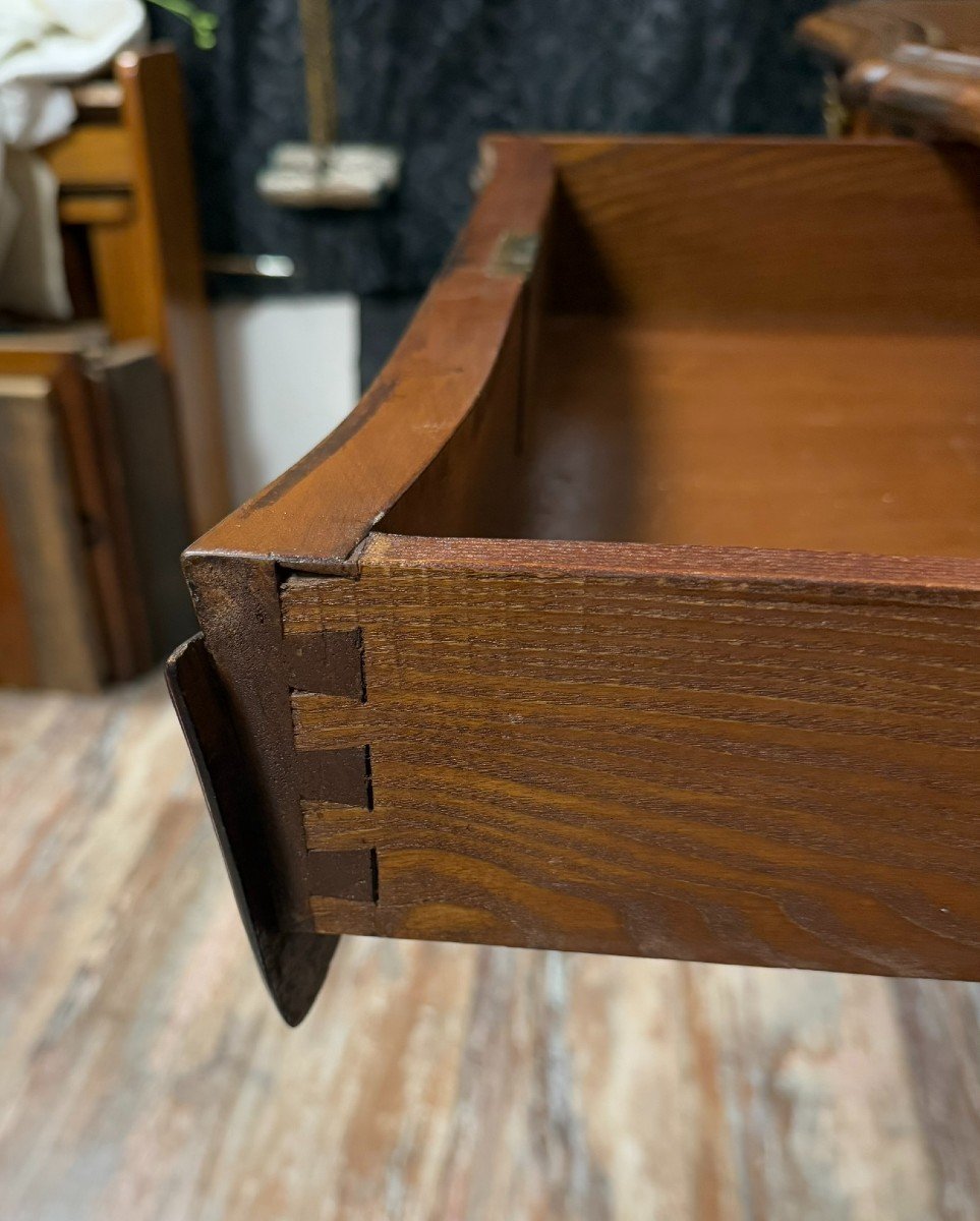 According To The Creations Of Charles Cressent: Marquetry Minister's Desk, Late 19th Century-photo-5