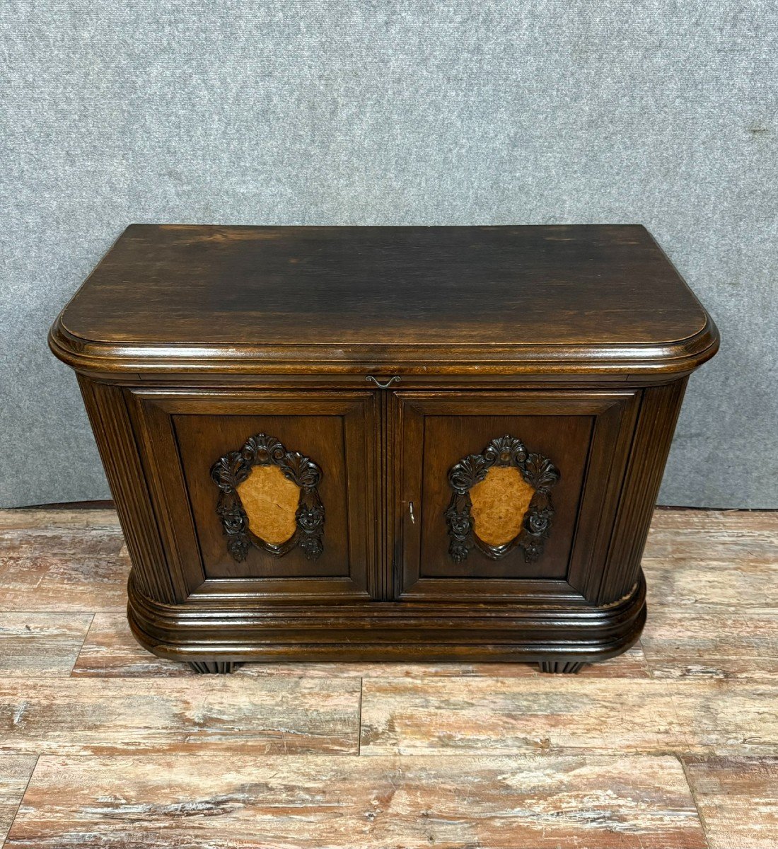 Art Nouveau Period Sideboard In Oak And Burl Circa 1900-photo-1