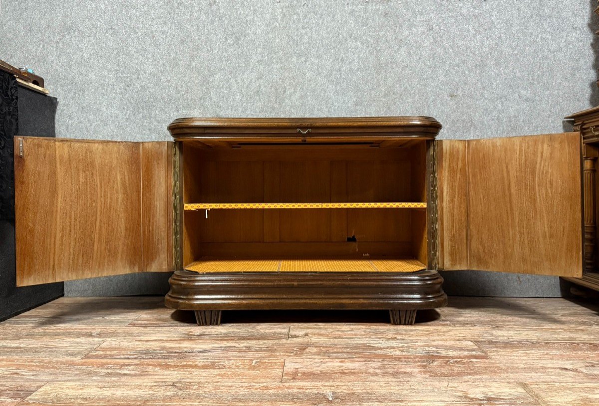 Art Nouveau Period Sideboard In Oak And Burl Circa 1900-photo-5