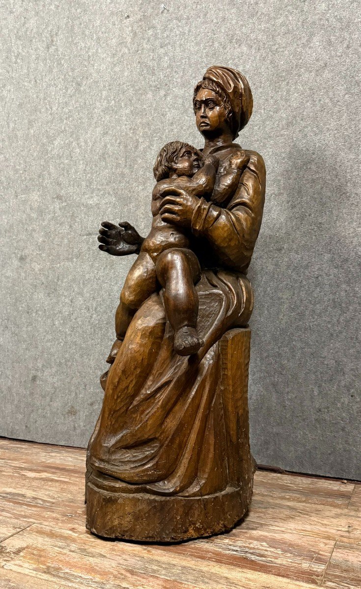 17th Century French School: Sculpture Depicting A Maternity-photo-3