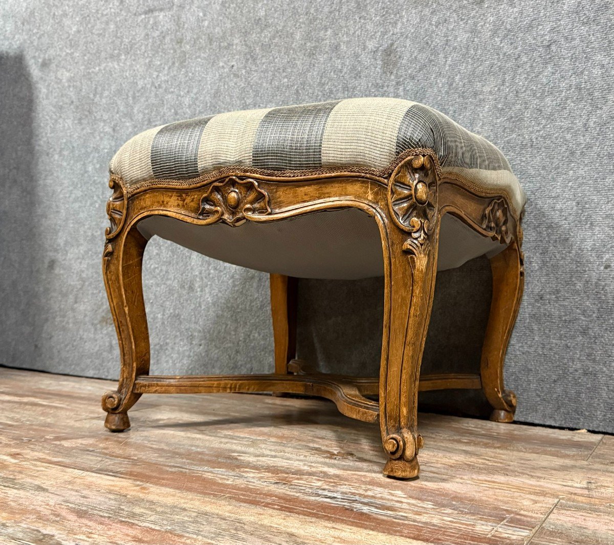 Louis XV Style Provencal Footrest In Walnut Circa 1850-photo-3