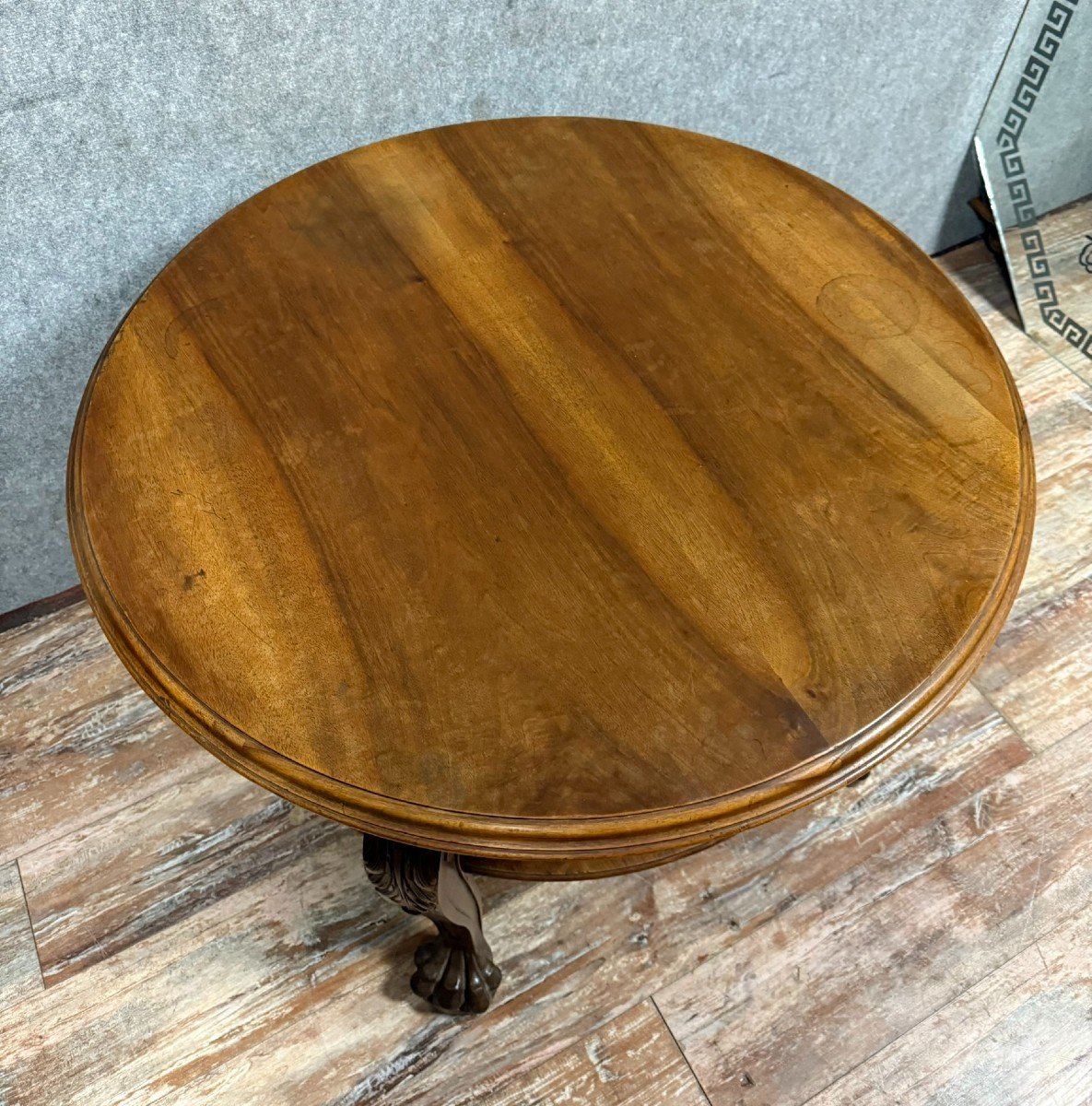 Mahogany Pedestal Table, Napoleon III Period, Circa 1850-photo-4