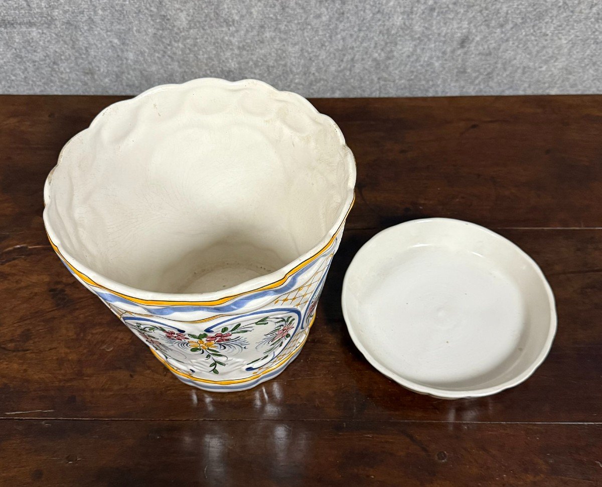 Ceramic Planter And Plate Circa 1900-photo-4