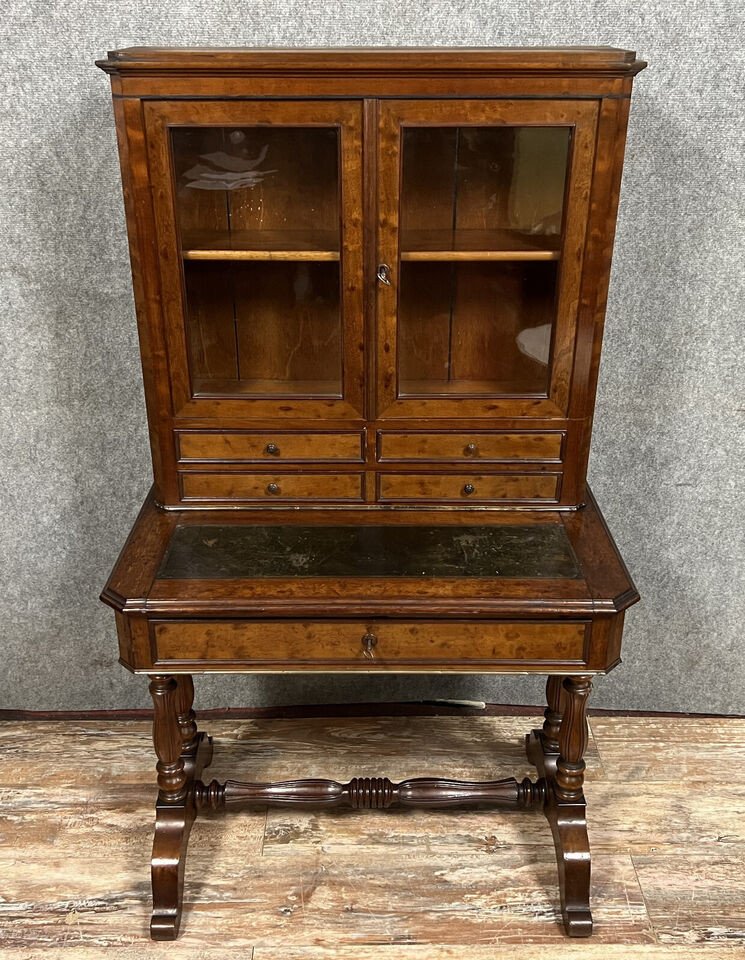 Restoration Period Mahogany Desk And Display Cabinet-photo-1