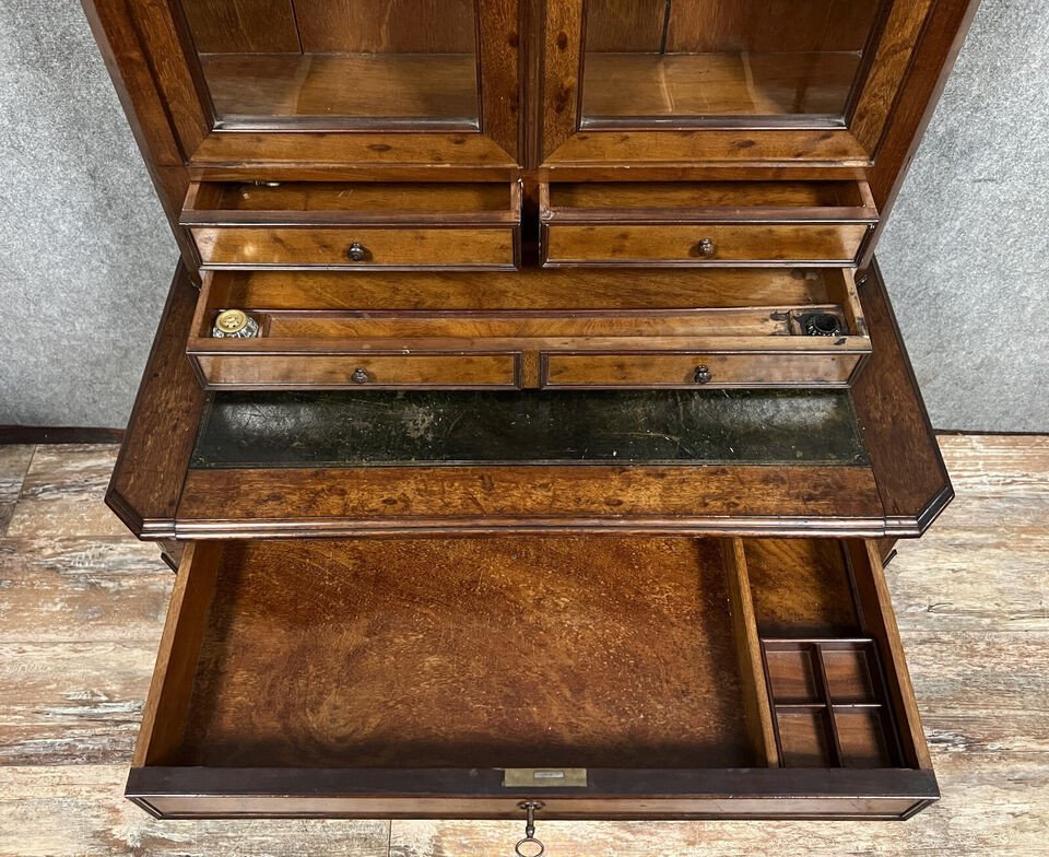 Restoration Period Mahogany Desk And Display Cabinet-photo-4