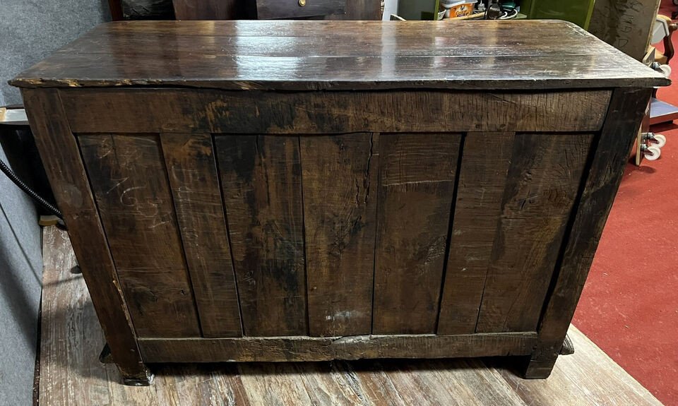 Louis XIII Period Burgundy Buffet In Solid Oak And Walnut Circa 1700-photo-6