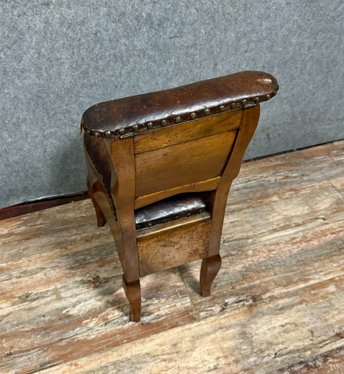 Chaise d'Aisance époque Louis XV En Noyer Vers 1740-photo-7