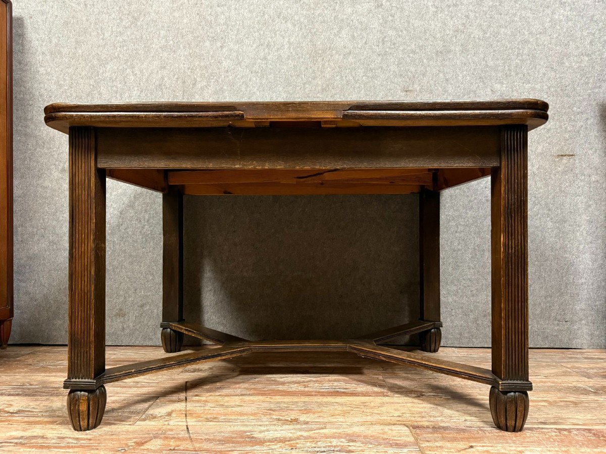 Table A Allonges En Chêne époque Art Nouveau Vers 1900