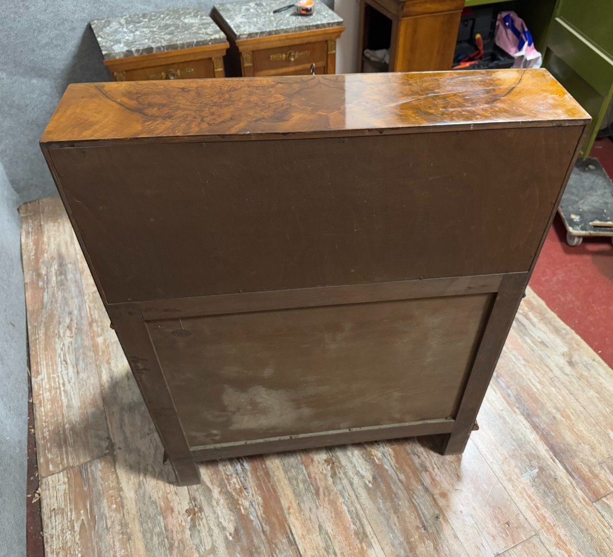 Curved Dutch Scriban Chest Of Drawers In Mahogany And Marquetry-photo-7