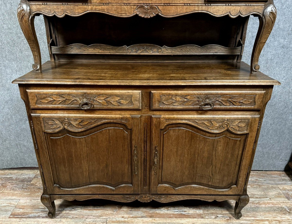 Buffet Deux Corps Style Louis XV Provençal En Chêne Massif Vers 1880-photo-4