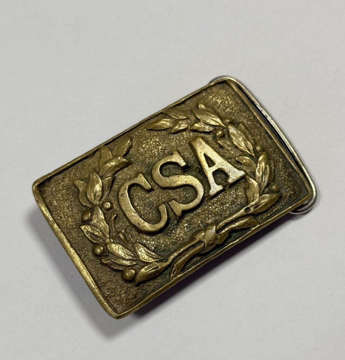 Csa Civil War Gilt Bronze Cavalry Buckle-photo-2