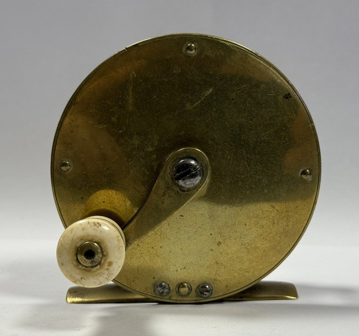 Knight In London Late 19th Century: Gilded Brass Fly Fishing Reel