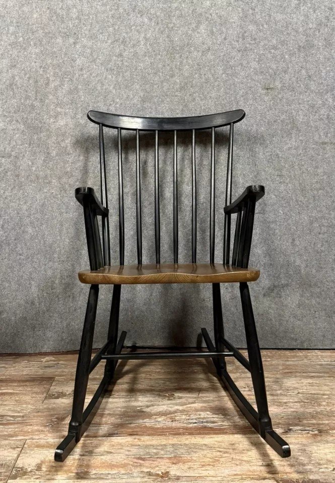 Rocking Chair Vintage Par Ilmari Tapiovaara Pour Asko, 1960s-photo-1