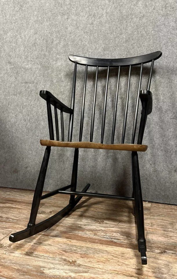 Vintage Rocking Chair By Ilmari Tapiovaara For Asko, 1960s-photo-3