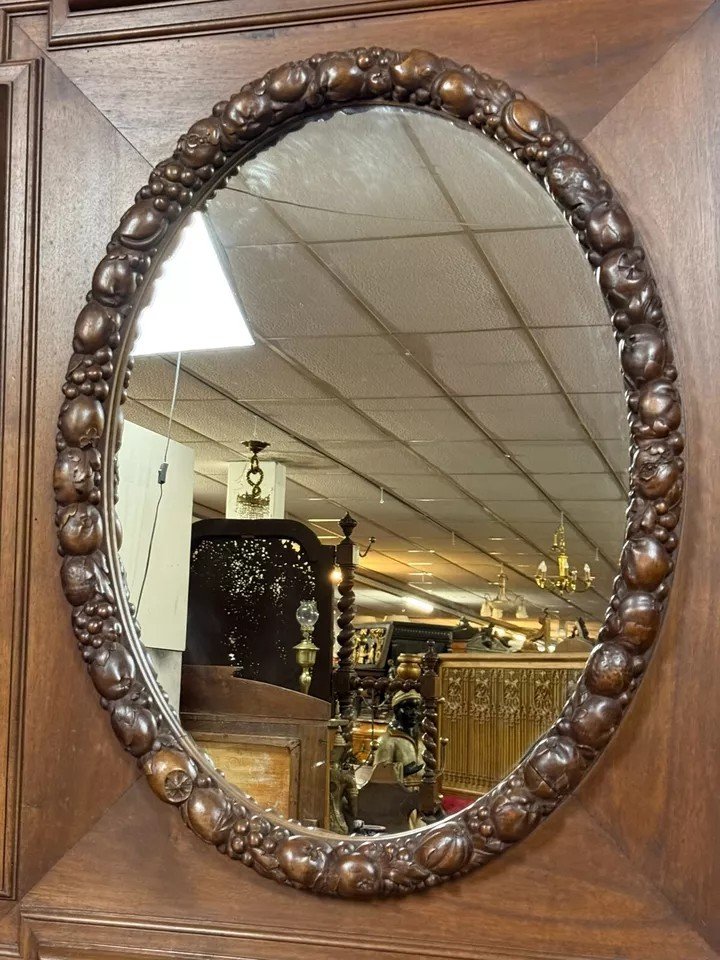 Louis XV Style Rectangular Walnut Mirror Circa 1850-photo-3