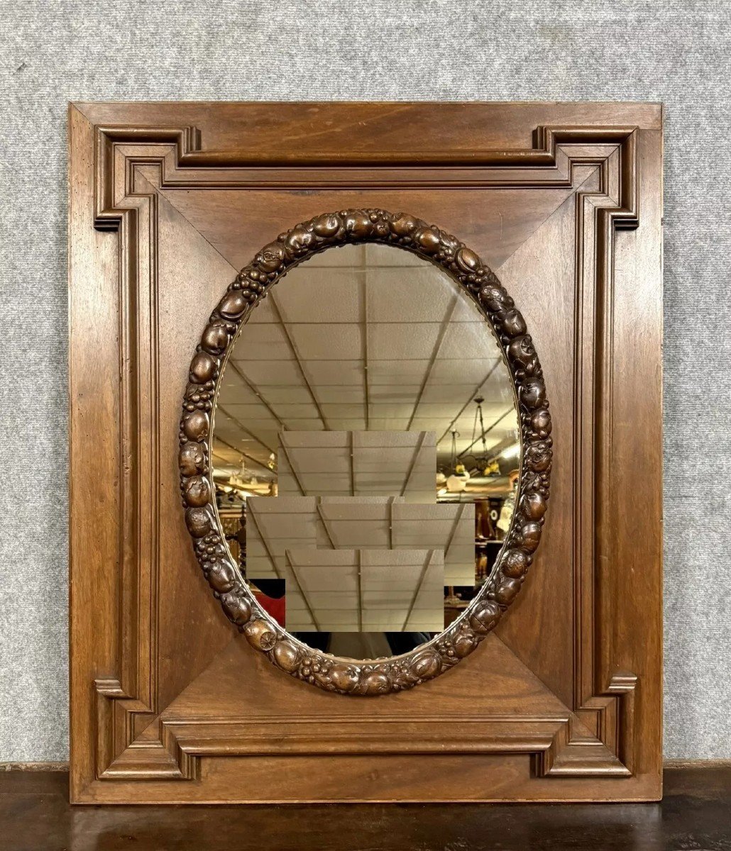 Louis XV Style Rectangular Walnut Mirror Circa 1850